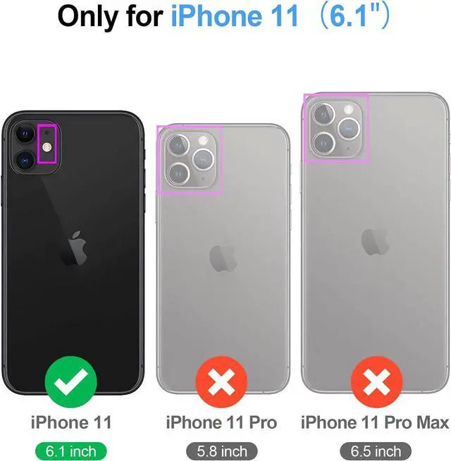 Alt view image 2 of 7 - for iPhone 11 Wallet CaseRFID Blocking PU Leather Phone Case Women Men flip Shockproof Protective Cover with Wrist Strap Zipper Pocket Credit Card Holder Slots,for Apple 11 6.1",Wine Red