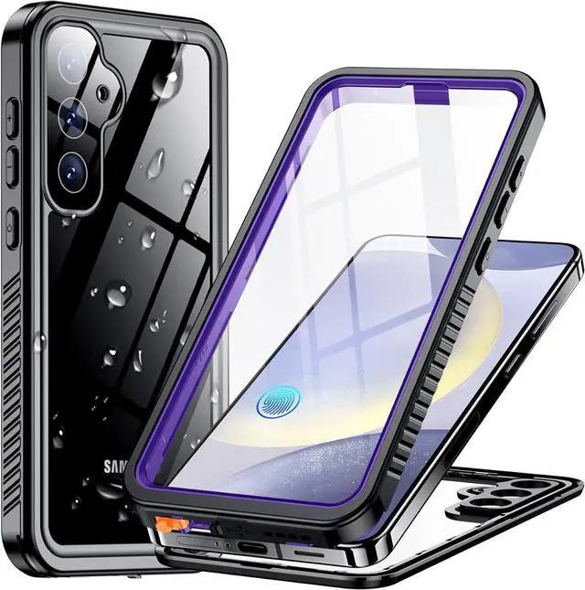 Main image of Designed for Samsung Galaxy S24 Case,Waterproof Built-in Lens & Screen Protector [Full Body Shockproof][Military Drop Proof][IP68 Underwater] Phone Case for Galaxy S24 5G-Purple (2024)
