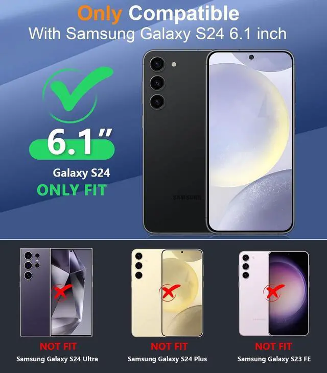 Alt view image 2 of 7 - Designed for Samsung Galaxy S24 Case,Waterproof Built-in Lens & Screen Protector [Full Body Shockproof][Military Drop Proof][IP68 Underwater] Phone Case for Galaxy S24 5G-Purple (2024)