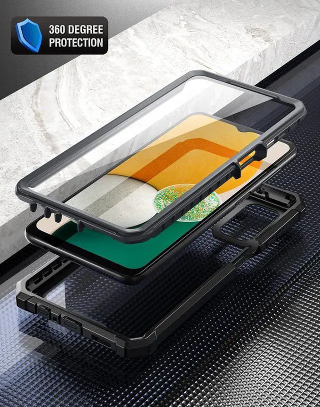 Alt view image 2 of 6 - Guardian Series Case Designed for Samsung Galaxy A13 5G, Full-Body Hybrid Shockproof Bumper Cover with Built-in-Screen Protector, Black/Clear