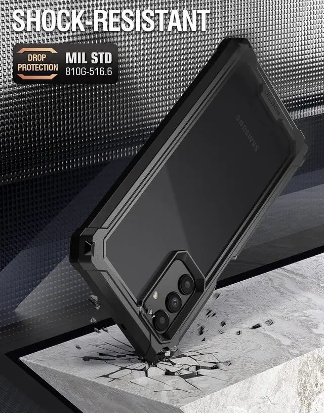 Alt view image 6 of 6 - Guardian Series Case Designed for Samsung Galaxy A13 5G, Full-Body Hybrid Shockproof Bumper Cover with Built-in-Screen Protector, Black/Clear