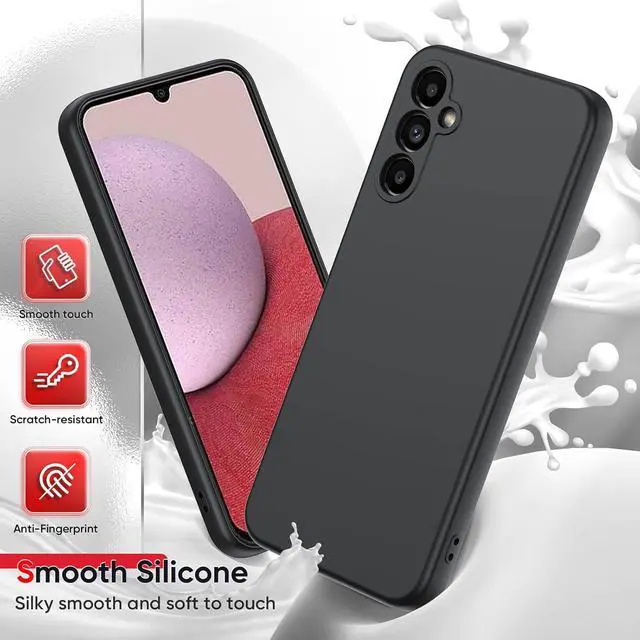 Alt view image 4 of 7 - LeYi for Samsung Galaxy A14 5G Phone Case: Samsung Galaxy A14 5G Case with 2 PCS Tempered Glass Screen Protector, Slim & Anti-Scratch, Liquid Silicone Shockproof Cover for Samsung A14 5G Case (Black)