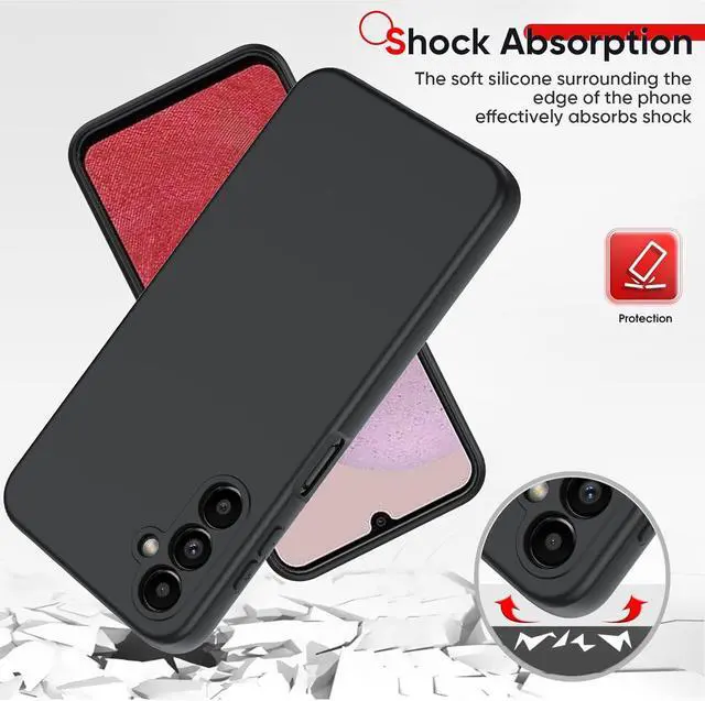Alt view image 5 of 7 - LeYi for Samsung Galaxy A14 5G Phone Case: Samsung Galaxy A14 5G Case with 2 PCS Tempered Glass Screen Protector, Slim & Anti-Scratch, Liquid Silicone Shockproof Cover for Samsung A14 5G Case (Black)