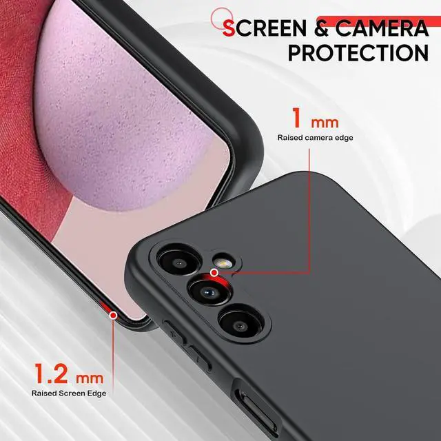 Alt view image 6 of 7 - LeYi for Samsung Galaxy A14 5G Phone Case: Samsung Galaxy A14 5G Case with 2 PCS Tempered Glass Screen Protector, Slim & Anti-Scratch, Liquid Silicone Shockproof Cover for Samsung A14 5G Case (Black)