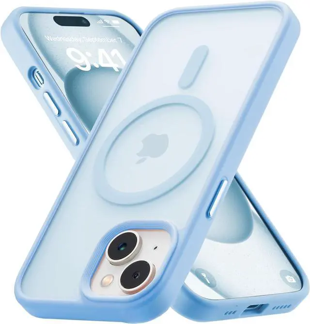Main image of Tigowos for iPhone 15 Magnetic case Fits MagSafe 15FT Drop Resistant Anti-Yellowing Heavy Duty Shockproof Back Cover Fits iPhone 15 Phone Cases 6.1", Sierra Blue