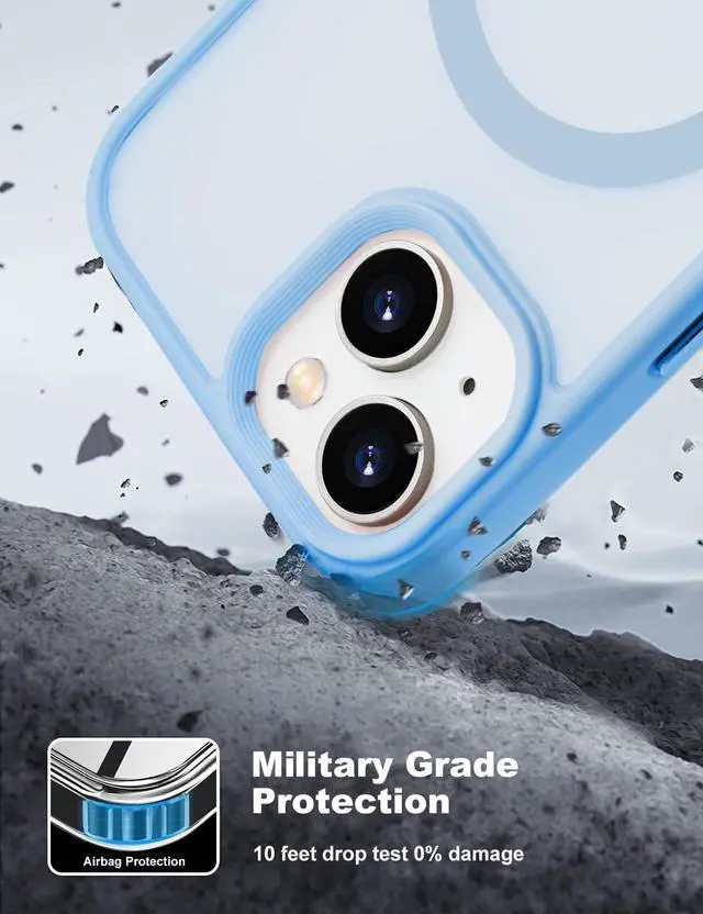 Alt view image 2 of 5 - Tigowos for iPhone 15 Magnetic case Fits MagSafe 15FT Drop Resistant Anti-Yellowing Heavy Duty Shockproof Back Cover Fits iPhone 15 Phone Cases 6.1", Sierra Blue