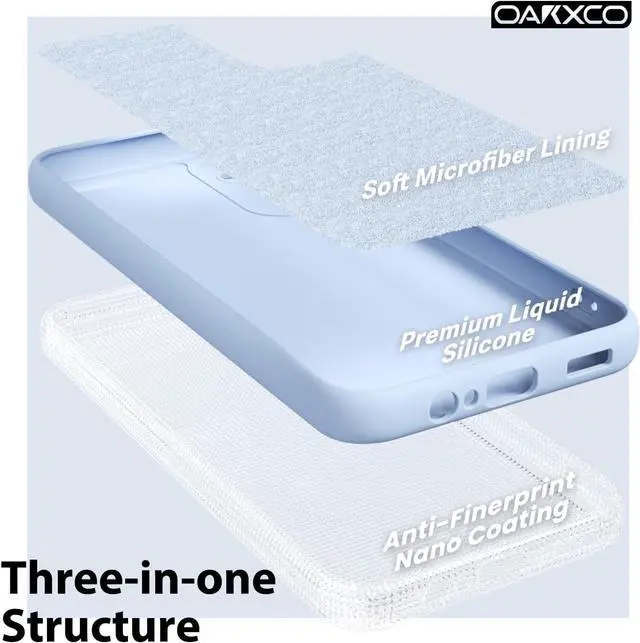 Alt view image 5 of 7 - oakxco for Samsung Galaxy A15 5G Case Liquid Silicone, Soft Rubber Gel Elegant Thin Slim TPU Matte Smooth Case with Camera Lens Cover for Women Men Boy, Light Blue