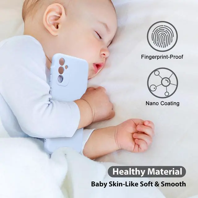 Alt view image 6 of 7 - oakxco for Samsung Galaxy A15 5G Case Liquid Silicone, Soft Rubber Gel Elegant Thin Slim TPU Matte Smooth Case with Camera Lens Cover for Women Men Boy, Light Blue