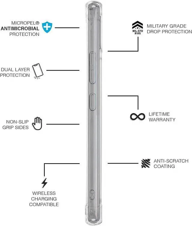 Alt view image 4 of 5 - Pelican Adventurer Series - Samsung A52 Case [Wireless Charging Compatible] Non-Slip Slim Rugged Phone Cover with Anti-Yellowing [10FT MIL-Grade Drop Protection] Samsung Galaxy A52 5G Case - Clear