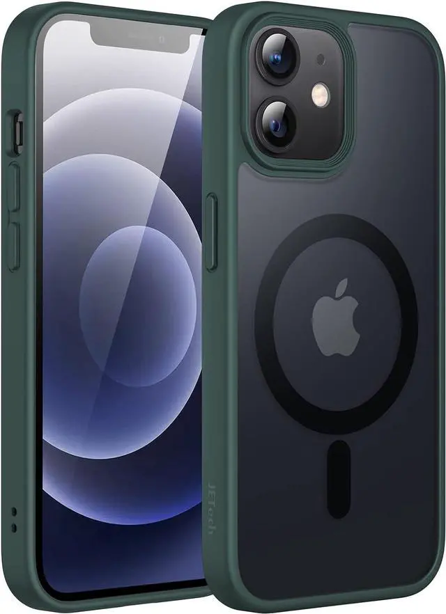 Main image of Magnetic Case for iPhone 12/12 Pro 6.1-Inch Compatible with MagSafe, Translucent Matte Back Slim Shockproof Phone Cover (Dark Green)