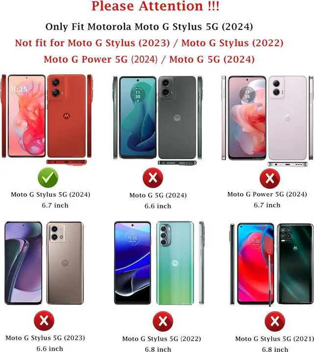 Alt view image 2 of 7 - for Moto G Stylus 5G 2024 Case: Dual Layer Protective Heavy Duty Cell Phone Cover Shockproof Rugged with HD Screen Protector - Military Protection Bumper Tough - Motorola Moto G Stylus 5G 2024, Blue