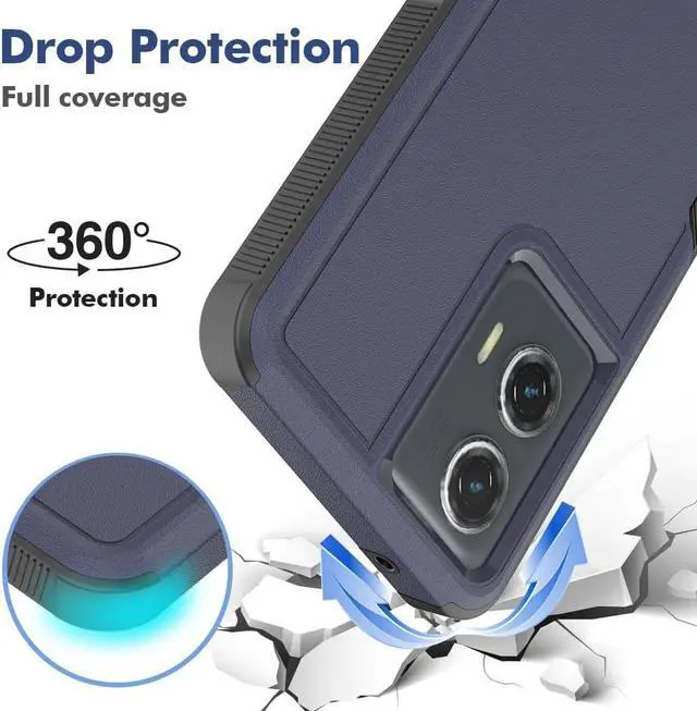 Alt view image 3 of 7 - for Moto G Stylus 5G 2024 Case: Dual Layer Protective Heavy Duty Cell Phone Cover Shockproof Rugged with HD Screen Protector - Military Protection Bumper Tough - Motorola Moto G Stylus 5G 2024, Blue