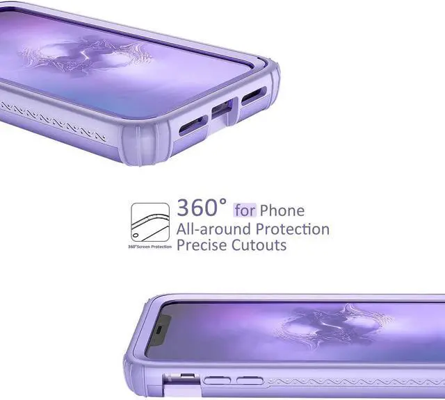 Alt view image 5 of 7 - WeLoveCase for iPhone 11 Wallet Case for Women Defender Credit Card Holder Cover with Hidden Mirror Three Layer Shockproof Heavy Duty Protection All-Round Protective Case for iPhone 11 Light Purple