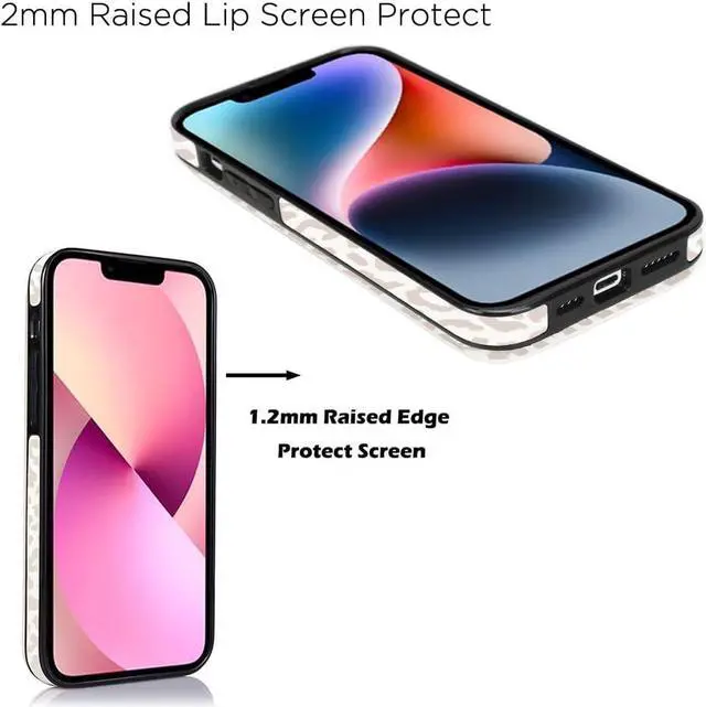 Alt view image 6 of 7 - uCOLOR Flip Leather Wallet Case Card Holder Compatible with iPhone 13 6.1 iPhone 14 6.1 Women and Girls with Card Holder Kickstand (Beige Leopard)