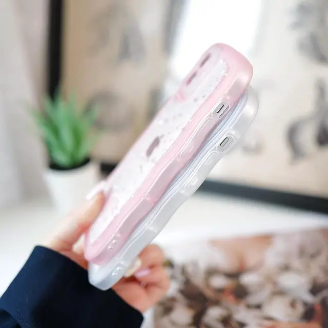 Alt view image 5 of 7 - Compatible with iPhone 12 mini,Cute Kawaii Bling Sparkle Glitter Frame Shape Soft Silicone Shockproof Protective Phone Case Cover for Women Girls Pink