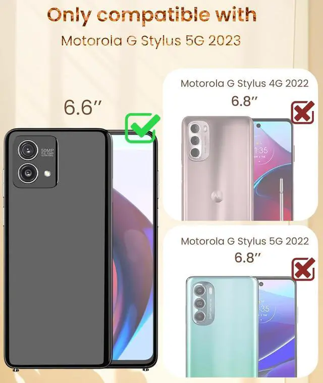 Alt view image 2 of 7 - Dretal for Moto G Stylus 5G 2023 Case, 2X Screen Protector, 360° Rotatable Ring Holder Magnetic Kickstand,Plated Gold Edge Slim Soft TPU Protective Cover for Motorola G Stylus 5G 2023 (Black)