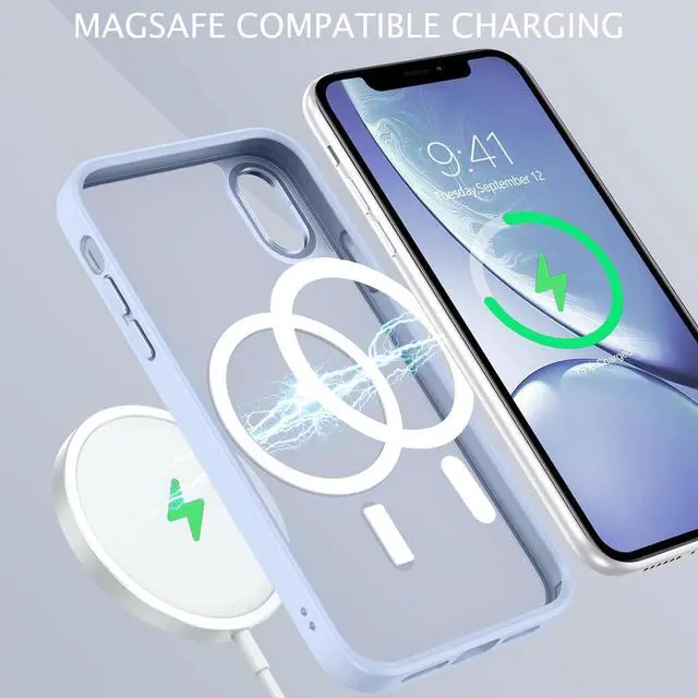 Alt view image 2 of 7 - Telaso for iPhone XR Case, iPhone XR Phone Case Compatible with Magsafe Translucent Matte Back Shockproof Anti-Scratch Anti-Yellow Full Body Protective Magnetic iPhone XR Case, Baby Blue