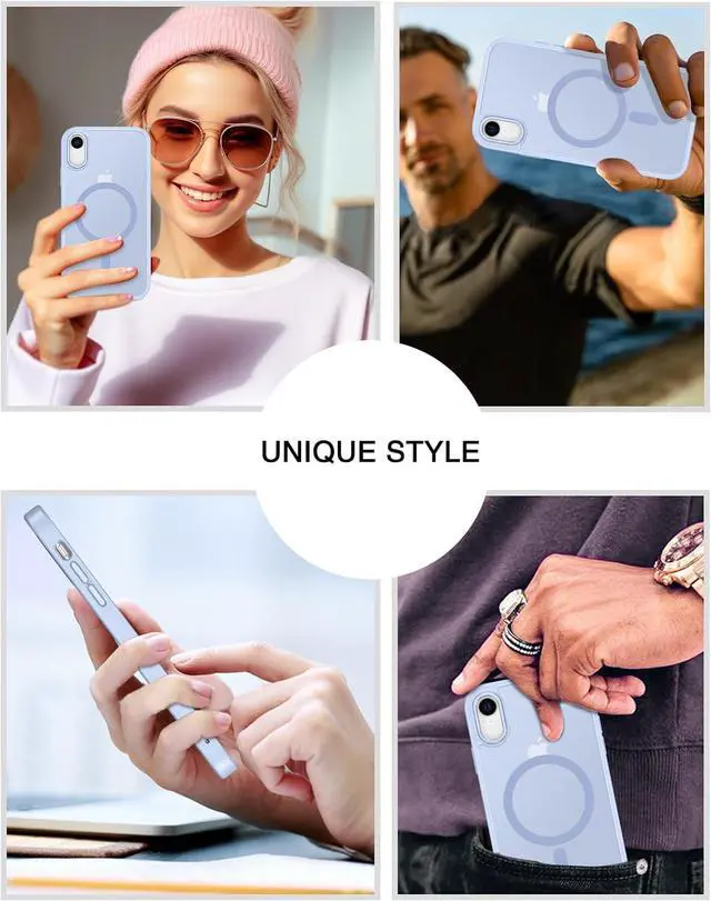 Alt view image 6 of 7 - Telaso for iPhone XR Case, iPhone XR Phone Case Compatible with Magsafe Translucent Matte Back Shockproof Anti-Scratch Anti-Yellow Full Body Protective Magnetic iPhone XR Case, Baby Blue
