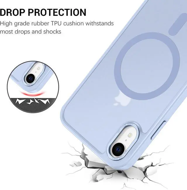 Alt view image 7 of 7 - Telaso for iPhone XR Case, iPhone XR Phone Case Compatible with Magsafe Translucent Matte Back Shockproof Anti-Scratch Anti-Yellow Full Body Protective Magnetic iPhone XR Case, Baby Blue