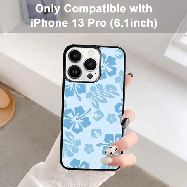 Alt view image 7 of 7 - Blue Hibiscus Phone Case Compatible with iPhone 13 Pro 6.1 Inch - Shockproof Protective TPU Cute Flower Printed Phone Case Designed for iPhone 13 Pro Case for Men Girls Women