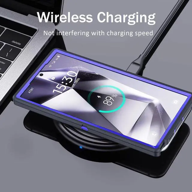 Alt view image 6 of 7 - BaHaHoues for Samsung Galaxy S24 Ultra Case for Samsung S24 Ultra Phone Case with Built in Kickstand, Shockproof/DropProof Military Grade Protective Cover for Galaxy S24 Ultra 5G (Dark Blue/Sapphire)