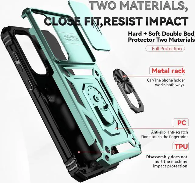 Alt view image 7 of 7 - for Samsung Galaxy A35 5G Case with Slide Camera Cover HD Screen Protector [Military Grade 16ft. Drop Tested] Magnetic Ring Holder Kickstand Protective Phone Case for Galaxy A35 5G 2024, Dark Green