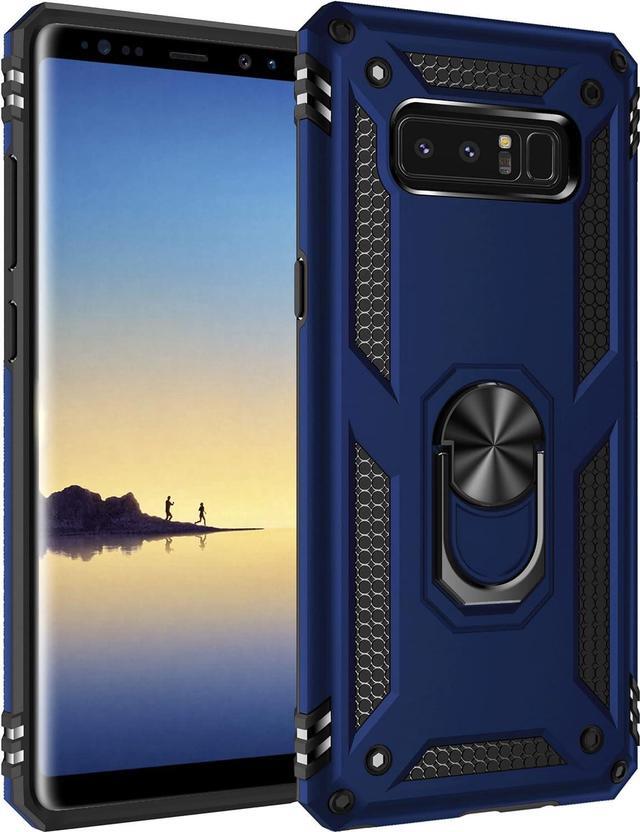 Main image of Military Grade Drop Impact for Samsung Galaxy Note 8 Case 360 Metal Rotating Ring Kickstand Holder Built-in Magnetic Car Mount Armor Shockproof Cover for Galaxy Note 8 Protection Case (Blue)