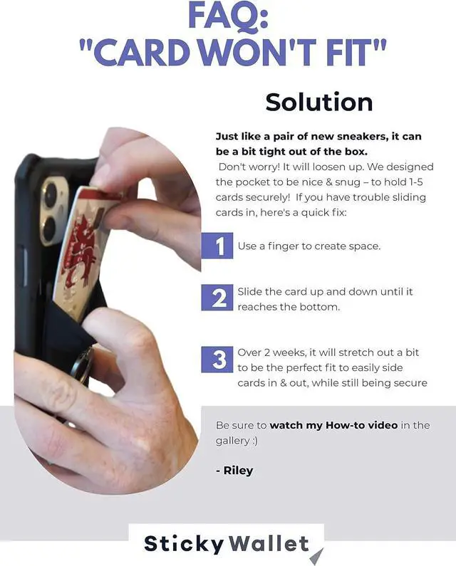 Alt view image 7 of 7 - The StickyWallet  Premium Spandex Stick-on Phone Wallet Card Holder for any Case  Unique Double Pocket Design + Finger Strap (1 Pack)