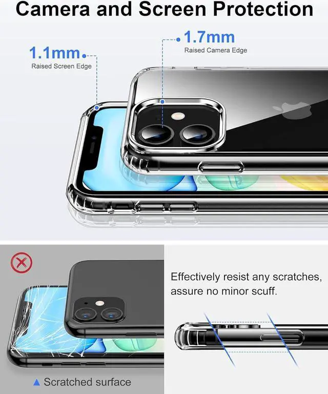 Alt view image 6 of 7 - Case for iPhone 11 6.1-Inch Non-Yellowing Drop Protection Anti-Scratch Transparent Hard Back Phone Cover - Light Purple