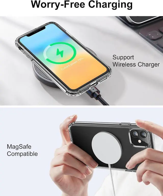 Alt view image 7 of 7 - Case for iPhone 11 6.1-Inch Non-Yellowing Drop Protection Anti-Scratch Transparent Hard Back Phone Cover - Light Purple