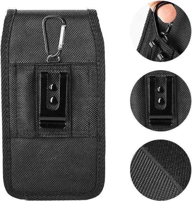 Alt view image 3 of 4 - Universal Flip Phone Case, Leather Vertical Pouch for TCL Flip Pro, Alcatel Go Flip 4, Go Flip V, MyFlip, Cingular Flip 2, Nokia 2720V, Iris Flip & More (Belt Loop, Metal Belt Clip)
