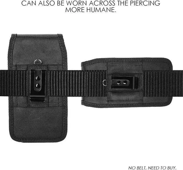 Alt view image 4 of 4 - Universal Flip Phone Case, Leather Vertical Pouch for TCL Flip Pro, Alcatel Go Flip 4, Go Flip V, MyFlip, Cingular Flip 2, Nokia 2720V, Iris Flip & More (Belt Loop, Metal Belt Clip)