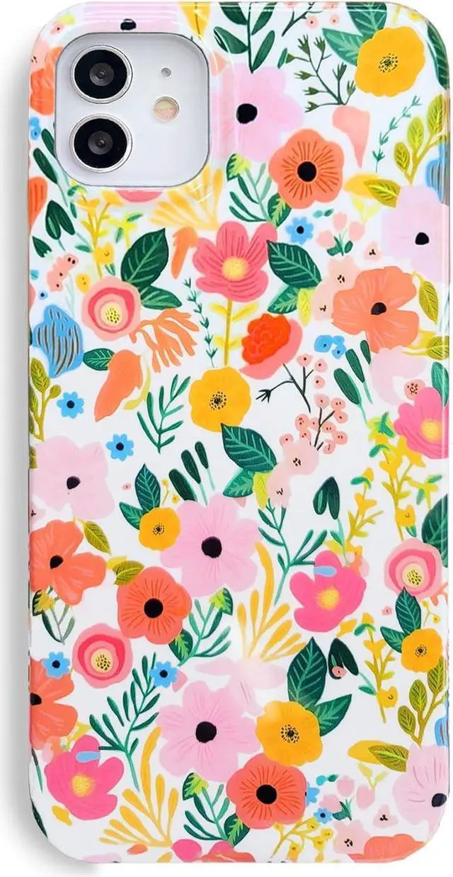 Main image of iPhone 11 Case 6.1, Soft Shockproof Cute Floral Phone Protective Cover for Women, Garden Flower Pattern Design Slim Fit Anti-Scratch Phone Case for Girl