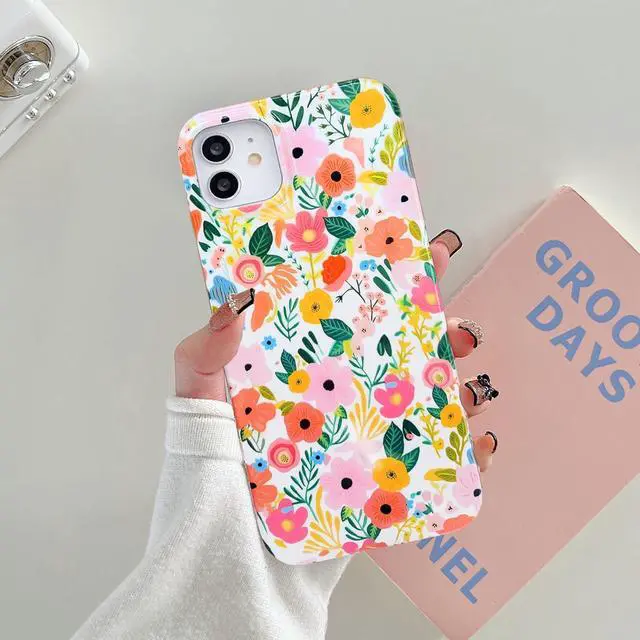 Alt view image 6 of 7 - iPhone 11 Case 6.1, Soft Shockproof Cute Floral Phone Protective Cover for Women, Garden Flower Pattern Design Slim Fit Anti-Scratch Phone Case for Girl