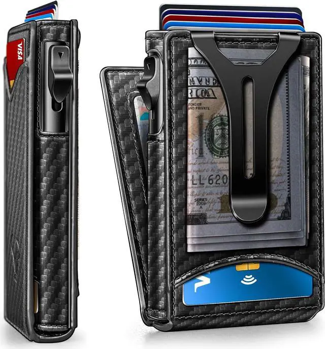 Main image of BULLIANT Men Wallet,Money Clip Wallet Slim For Gift Men 9Cards-Metal Credit Card Case in Magnetic Leather Flip