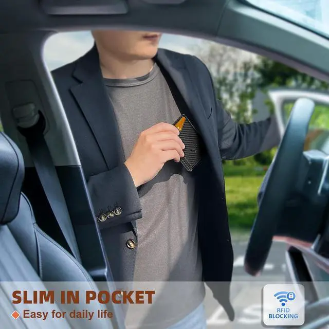 Alt view image 7 of 7 - BULLIANT Men Wallet,Money Clip Wallet Slim For Gift Men 9Cards-Metal Credit Card Case in Magnetic Leather Flip