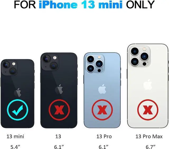 Alt view image 7 of 7 - for iPhone 13 Mini Case with Card Holder Heavy Duty Protective Dual Layer Shockproof Hidden Card Slot Slim Wallet Case for iPhone 13 Mini for Men&Women(Red)