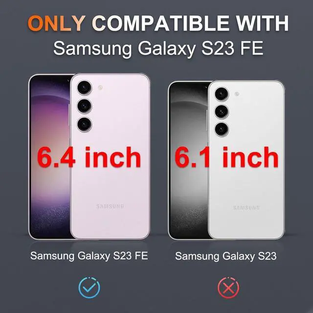 Alt view image 2 of 7 - for Samsung Galaxy S23 FE Case [NOT for S23], Full Body Heavy Duty Rugged Shockproof Protective Phone Cover with Wrist Strap Lanyard, Tempered Glass Screen Protector and Camera Lens Cover, Black Matte