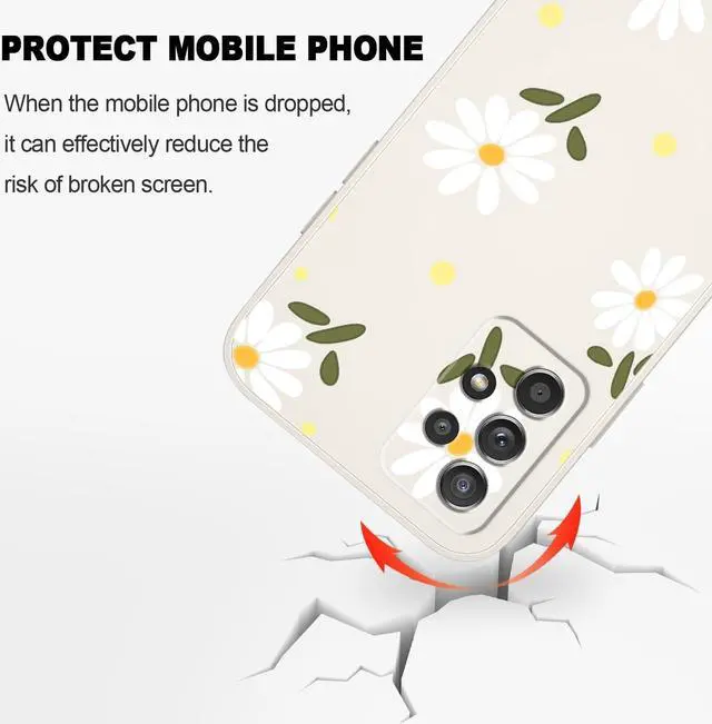 Alt view image 5 of 7 - for Samsung Galaxy A52 5G Case, for Samsung A52S 5G Phone Cover Creative Flower Designs Soft Silicone Drop Protective Galaxy A52 and Galaxy A52S 5G Phone Case-Daisy White