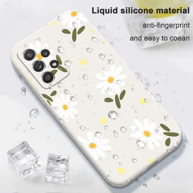 Alt view image 6 of 7 - for Samsung Galaxy A52 5G Case, for Samsung A52S 5G Phone Cover Creative Flower Designs Soft Silicone Drop Protective Galaxy A52 and Galaxy A52S 5G Phone Case-Daisy White