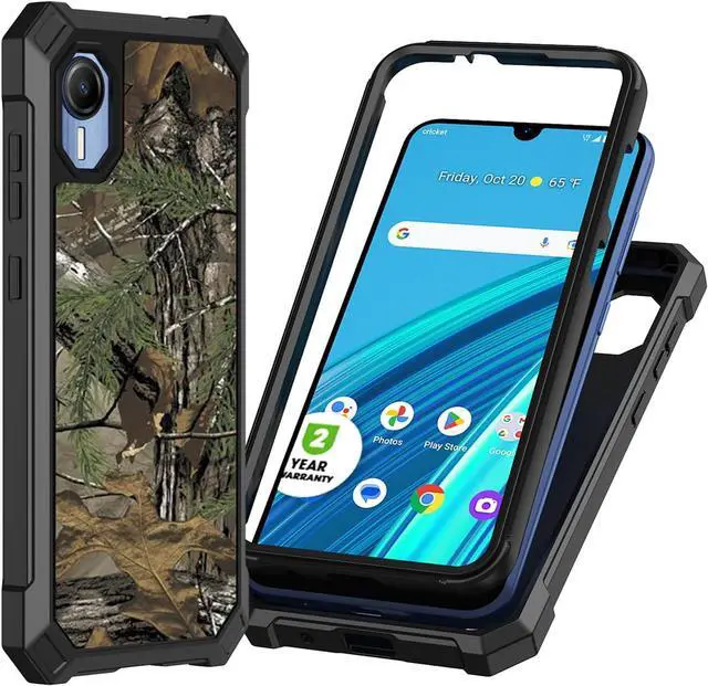 Main image of Ailiber for Cricket S2 Case, AT T Calypso 4 Phone Case with Screen Protector, Dual Layer Structure Protection, Shockproof Corner TPU Bumper, Slim Silicone Durable Phone Cover for Cricket Debut S2-Camo