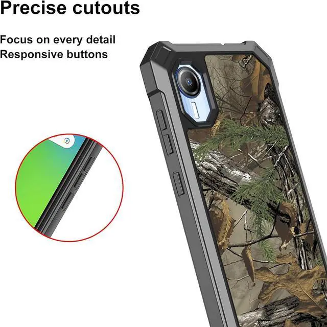Alt view image 5 of 7 - Ailiber for Cricket S2 Case, AT T Calypso 4 Phone Case with Screen Protector, Dual Layer Structure Protection, Shockproof Corner TPU Bumper, Slim Silicone Durable Phone Cover for Cricket Debut S2-Camo