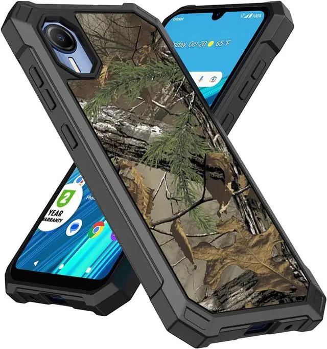 Alt view image 7 of 7 - Ailiber for Cricket S2 Case, AT T Calypso 4 Phone Case with Screen Protector, Dual Layer Structure Protection, Shockproof Corner TPU Bumper, Slim Silicone Durable Phone Cover for Cricket Debut S2-Camo