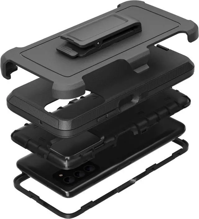 Main image of Compatible with Samsung Galaxy A03s Case, with Belt Clip Holster Heavy Duty Rugged Shockproof Full Body Protection Kickstand Cover for Samsung Galaxy A03s Phone (Black)