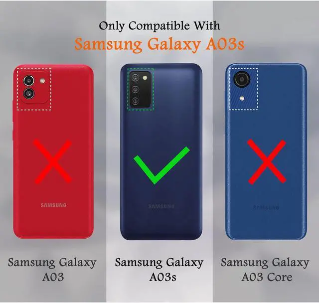 Alt view image 3 of 7 - Compatible with Samsung Galaxy A03s Case, with Belt Clip Holster Heavy Duty Rugged Shockproof Full Body Protection Kickstand Cover for Samsung Galaxy A03s Phone (Black)