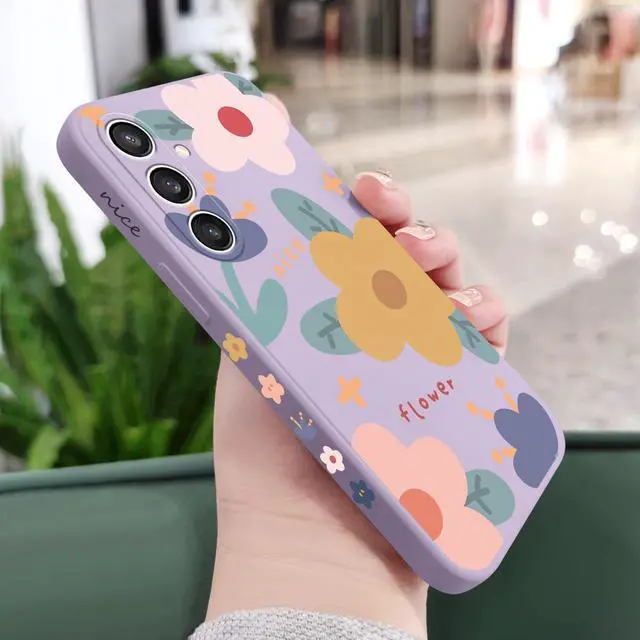 Alt view image 2 of 7 - for Samsung S23 FE, S23 FE 5G Phone Cover Internal flocking Soft Silicone Protective Durable Case for Samsung Galaxy S23 FE 6.4 inch-Color Block Purple