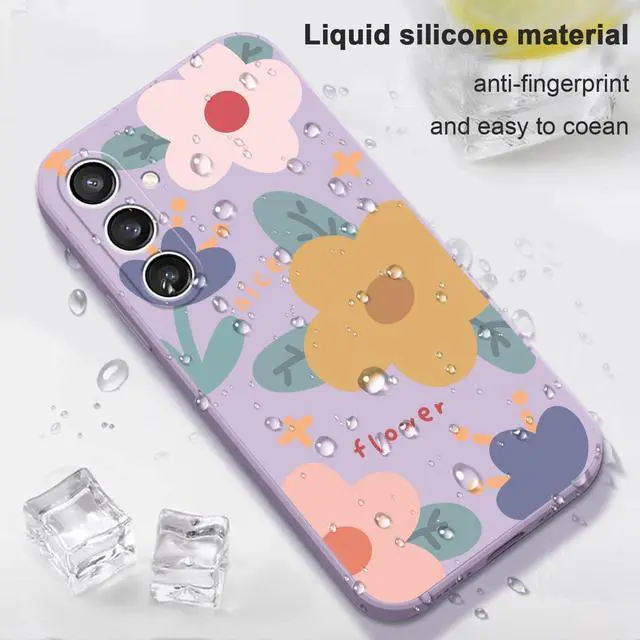 Alt view image 6 of 7 - for Samsung S23 FE, S23 FE 5G Phone Cover Internal flocking Soft Silicone Protective Durable Case for Samsung Galaxy S23 FE 6.4 inch-Color Block Purple