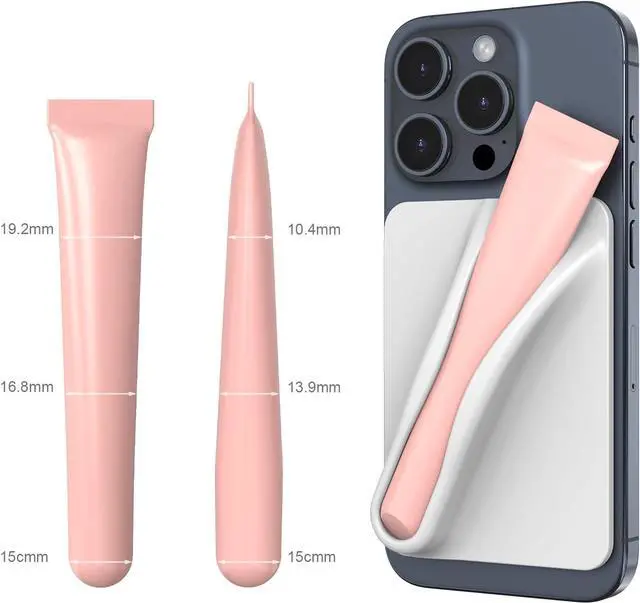 Alt view image 2 of 7 - DOB SECHS Silicone Lip Holder for Cell Phone Lipstick Lip Glaze Phone Case Back Stick On Holder for iPhone and Android Phones, Grey