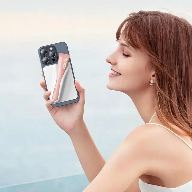 Alt view image 6 of 7 - DOB SECHS Silicone Lip Holder for Cell Phone Lipstick Lip Glaze Phone Case Back Stick On Holder for iPhone and Android Phones, Grey