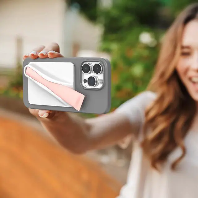 Alt view image 7 of 7 - DOB SECHS Silicone Lip Holder for Cell Phone Lipstick Lip Glaze Phone Case Back Stick On Holder for iPhone and Android Phones, Grey